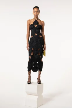 Knits>Cult Gaia SHENAZ CROCHET DRESS - Black