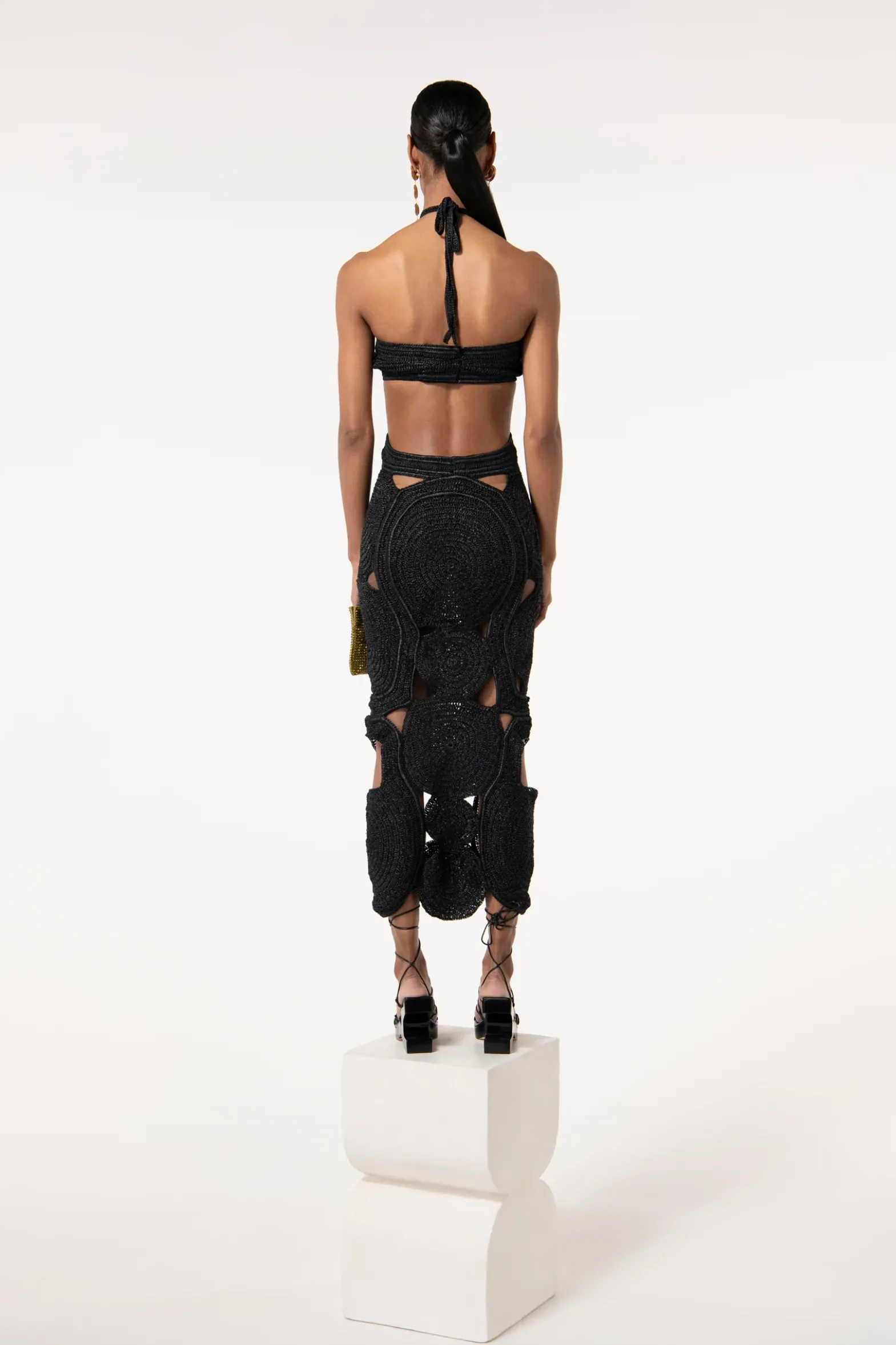 Knits>Cult Gaia SHENAZ CROCHET DRESS - Black