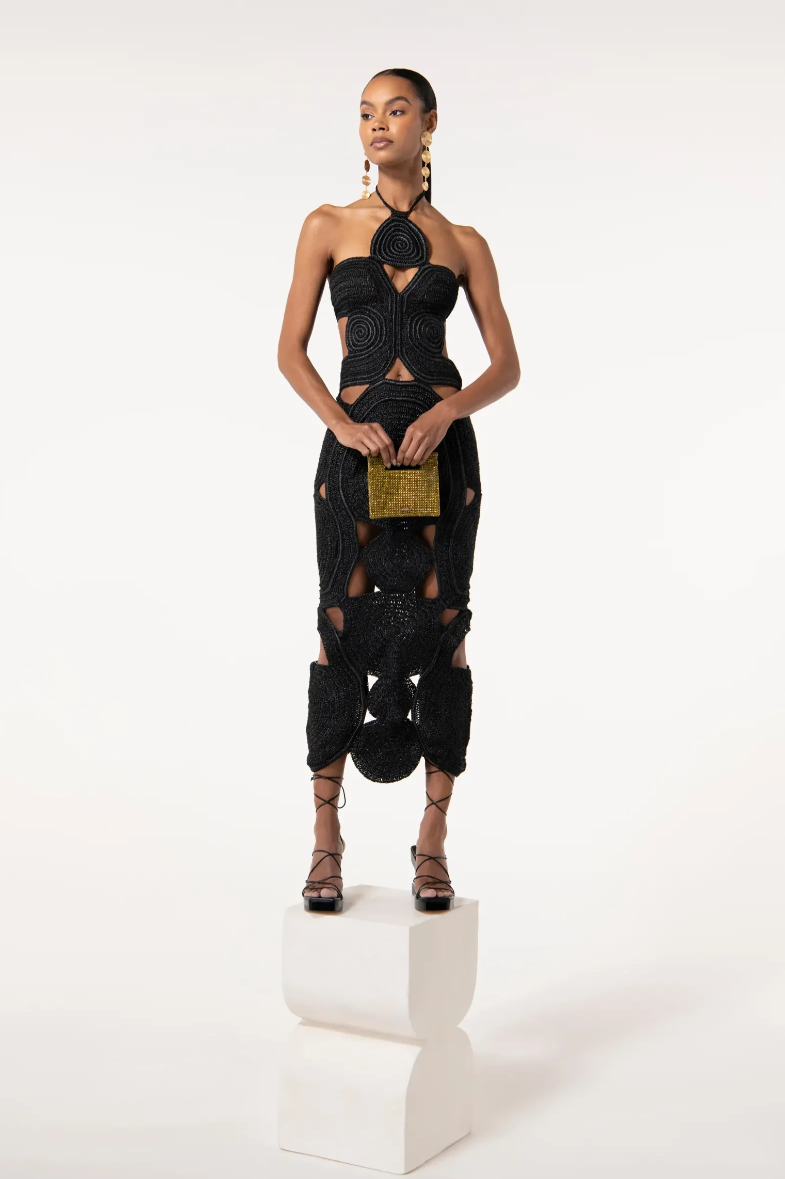 Knits>Cult Gaia SHENAZ CROCHET DRESS - Black