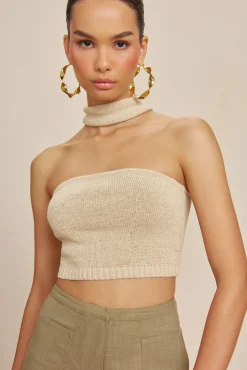 Tops|Knits>Cult Gaia SORINE KNIT TOP - Beach