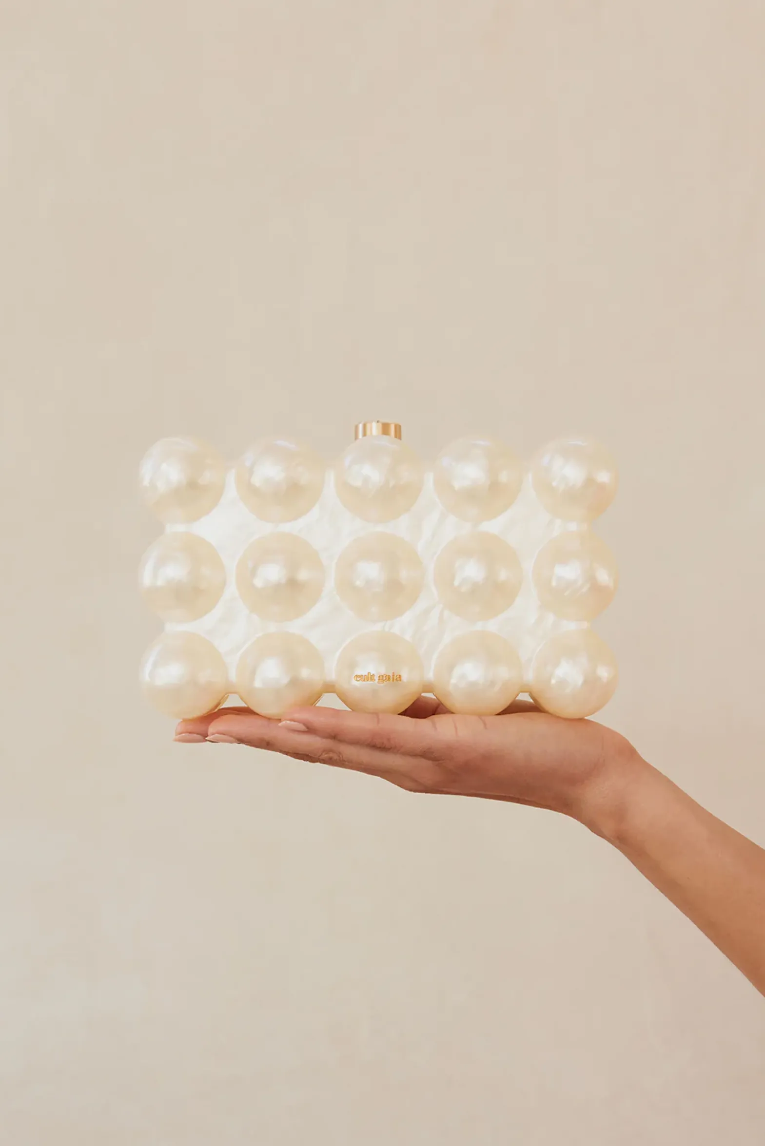 Mini Bags|Clutches>Cult Gaia THE BUBBLE CLUTCH - Ivory
