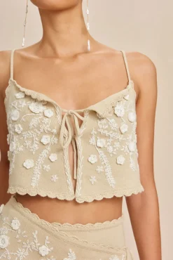 Sets|Tops>Cult Gaia TIFFANIE KNIT TOP - Beach Combo