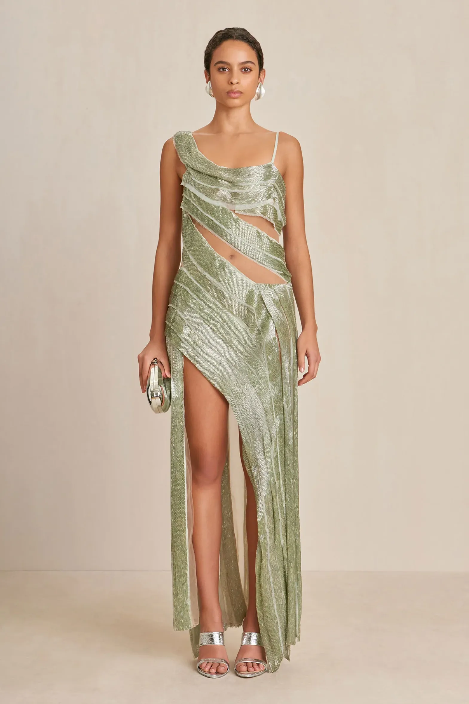 Gowns|Dresses>Cult Gaia WHITNEY GOWN - Light Honeydew