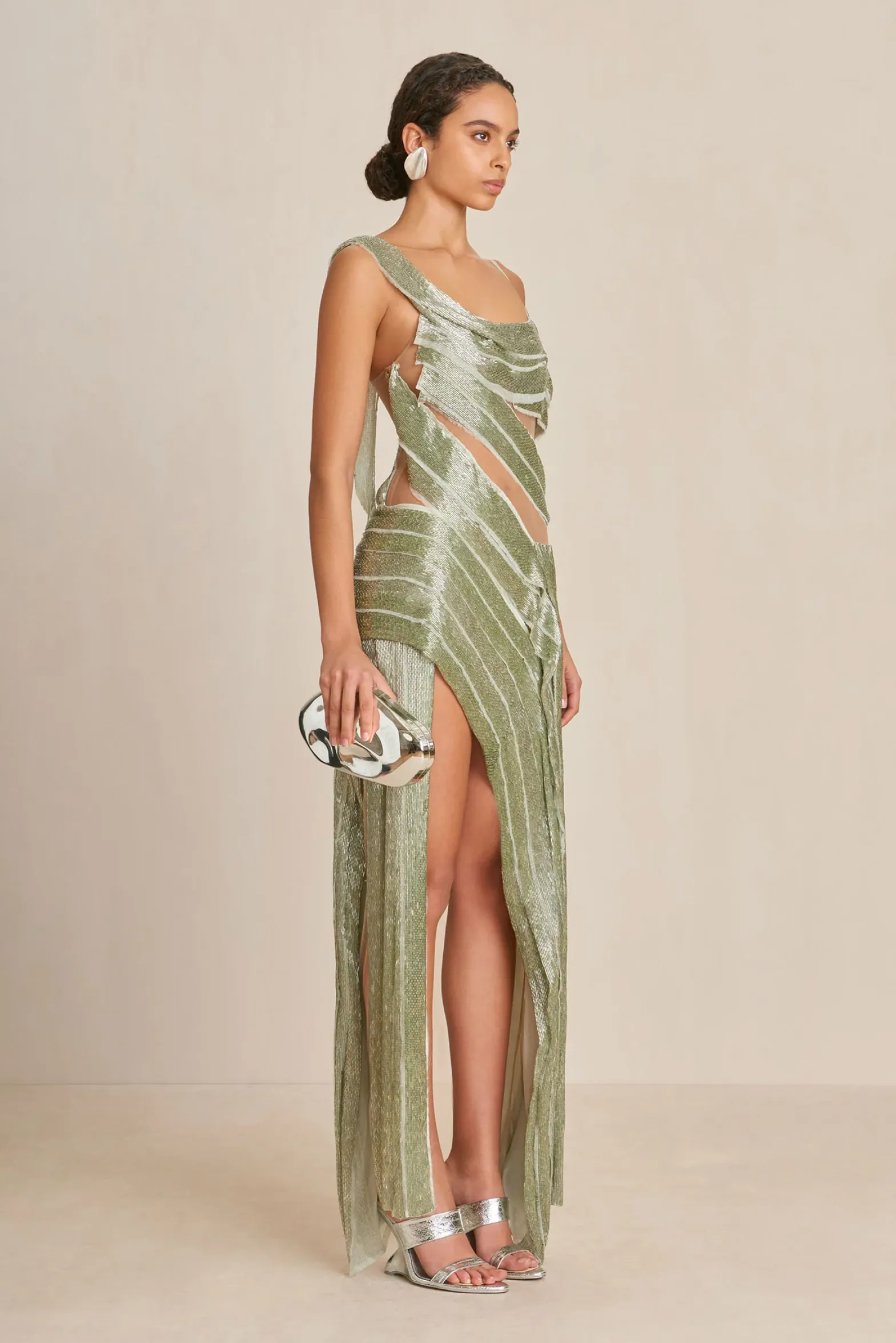Gowns|Dresses>Cult Gaia WHITNEY GOWN - Light Honeydew