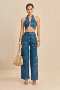 Bottoms>Cult Gaia WYNN PANT - Indigo