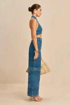 Bottoms>Cult Gaia WYNN PANT - Indigo