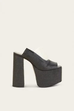 Evening|Platforms>Cult Gaia ZIGGY PLATFORM - Black Raffia